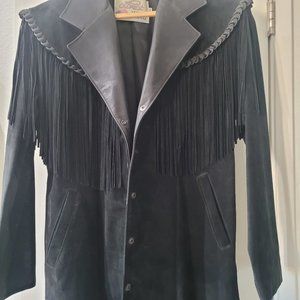 Vintage Lariat Leather and Suede Ladies MEDIUM 3/4 length. MADE IN THE USA.